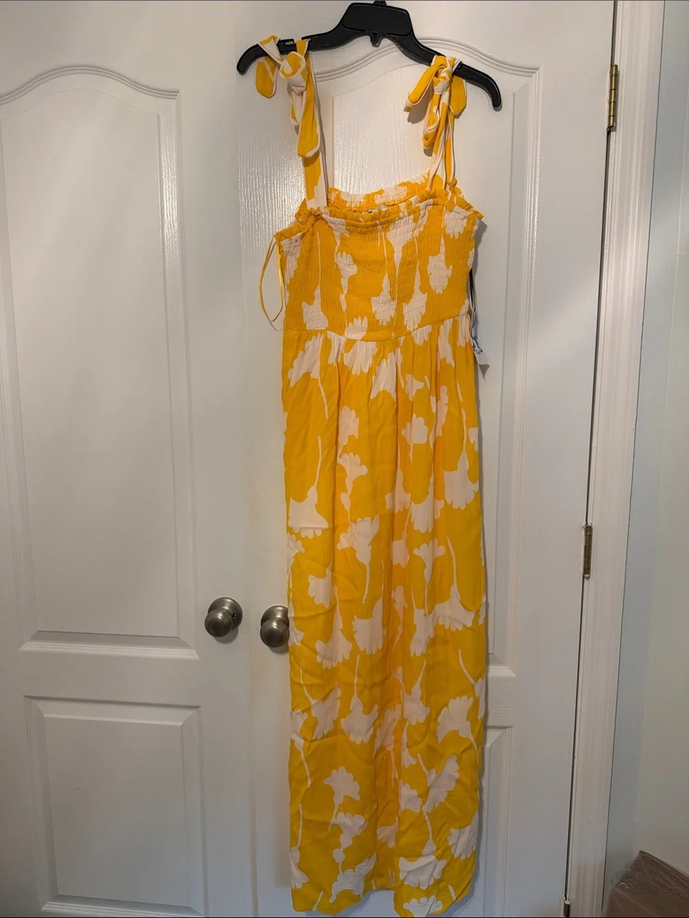 Diane Von Furstenberg for Target NEw yellow Floral Tie-Shoulder Maxi Dress - Picture 1 of 6